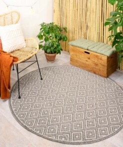 Tapis d'extérieur Rond losange Sunny Gem - gris - sfeer