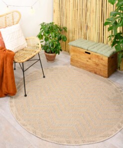 Tapis d'extérieur Rond aspect jute Sunny Contour - beige - sfeer, thumbnail