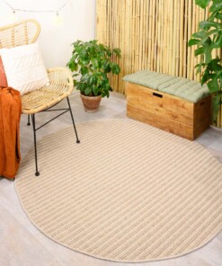 Tapis d'extérieur Rond Sunny - beige - sfeer