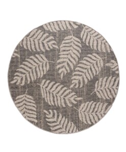 Tapis d'extérieur Rond Feuilles de Palmier Sunny - gris foncé - overzicht boven