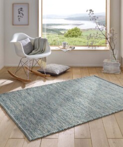 Tapis en laine - Bokn bleu clair