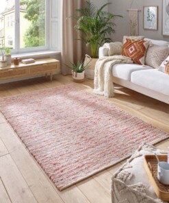 Tapis en laine - Thora rouge/rose - sfeer