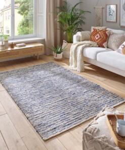 Tapis en laine - Thora bleu/Crème - sfeer