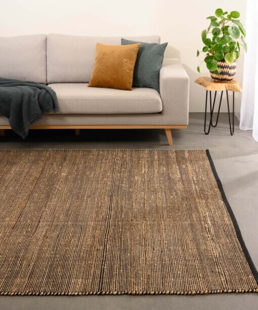 Tapis de jute - Torget naturel/noir - sfeer