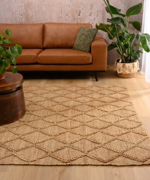 Tapis en jute losange - Forde naturel - sfeer