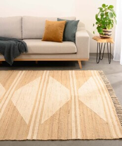 Tapis Kilim - Lana naturel/blanc - sfeer