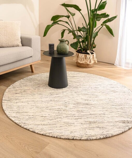 Tapis en laine Rond - Ulstein blanc/noir - sfeer