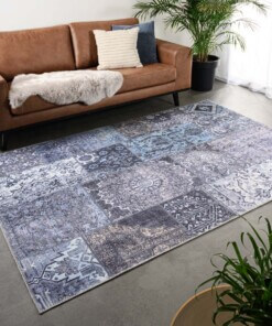 Tapis patchwork - Fade Dreamer noir/Multicolore - sfeer