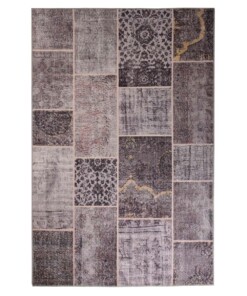 Tapis patchwork - Fade Heritage taupe - overzicht boven