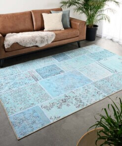 Tapis patchwork - Fade Heritage turquoise - sfeer, thumbnail