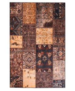 Tapis patchwork - Fade No.1 or/marron - overzicht boven