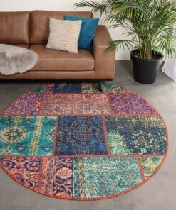 Tapis patchwork Rond - Fade No.1 Multicolore - sfeer