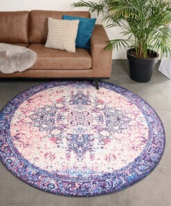 Tapis vintage Rond - Fade No.2 Multicolore - sfeer