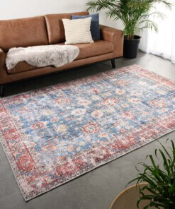 Tapis vintage - Fade Oasis bleu/rouge - sfeer