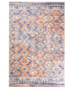 Tapis bohème lavable - Moderna bleu - overzicht boven