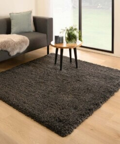 Tapis Carré poils longs - Cozy Shaggy gris foncé