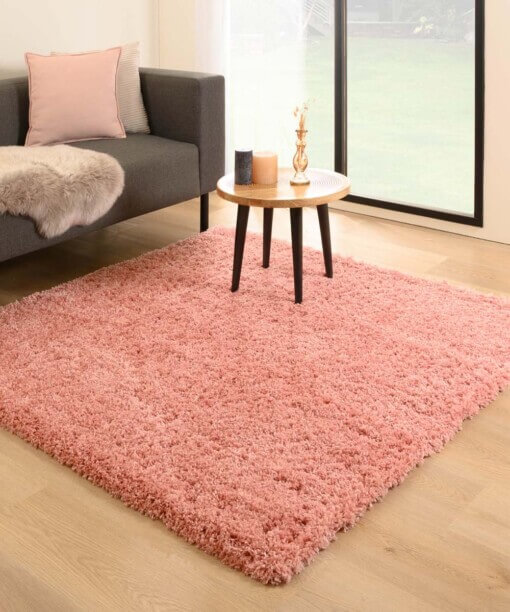 Tapis Carré poils longs - Cozy Shaggy rose