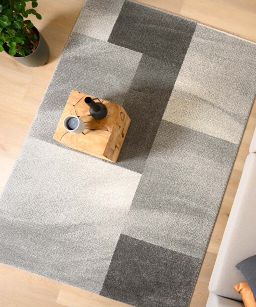 Tapis carreaux - Aria gris