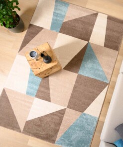 Tapis carreaux - Aria Cube bleu