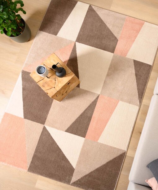 Tapis carreaux - Aria Cube rose