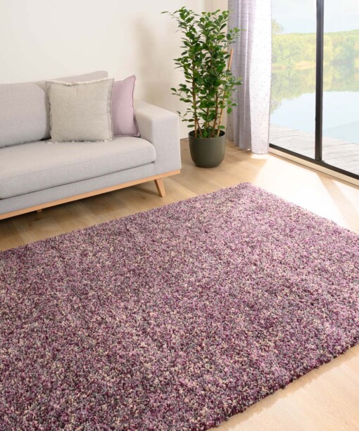 Tapis poils longs chiné - Blend violet/gris