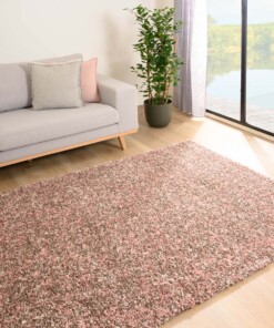 Tapis poils longs chiné - Blend rose/beige