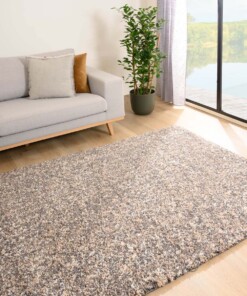 Tapis poils longs chiné - Blend beige/gris