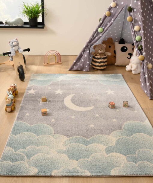 Tapis nuage - Dreams bleu clair/gris