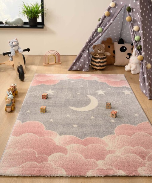 Tapis nuage - Dreams rose/gris