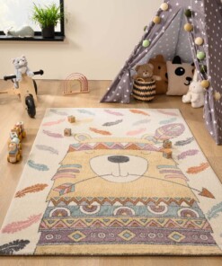 Tapis enfant Castor - Dreams jaune/Multicolore