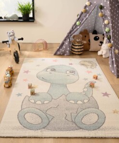 Tapis Dino - Dreams blanc/bleu