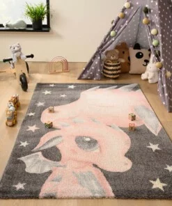 Tapis enfant Dragon - Dreams gris foncé/rose