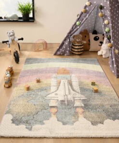 Tapis enfant fusée - Dreams Multicolore