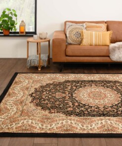 Tapis persan - Mirage Rustic noir/beige