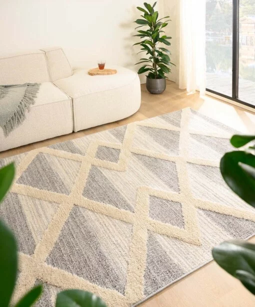 Tapis scandinave - Fjord Farger gris/Crème