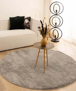 Tapis velours Rond - Flair gris