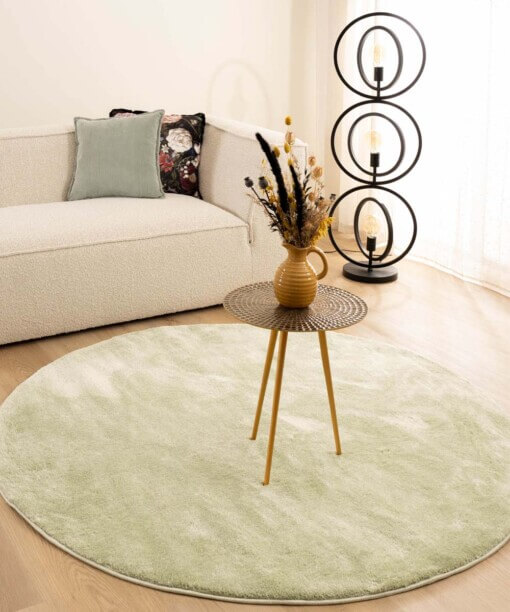 Tapis velours Rond - Flair vert menthe