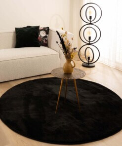 Tapis velours Rond - Flair noir