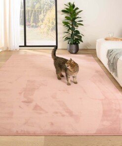 Tapis poil ras moelleux - Plush rose