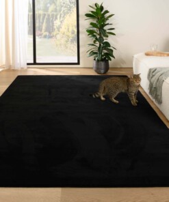 Tapis poil ras moelleux - Plush noir