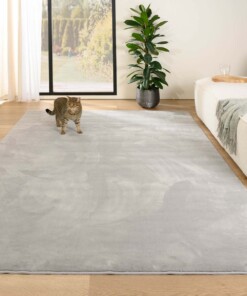 Tapis poil ras moelleux - Plush argent