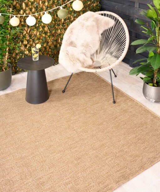 Tapis d'extérieur aspect jute - bohème Jewel beige