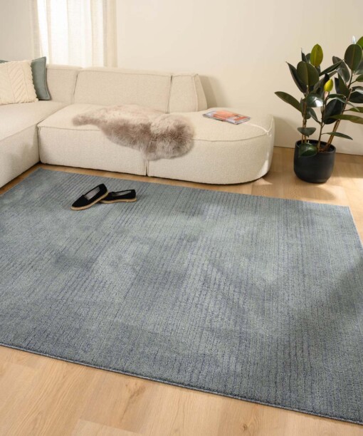 Tapis rayé - Fancy Lines bleu canard