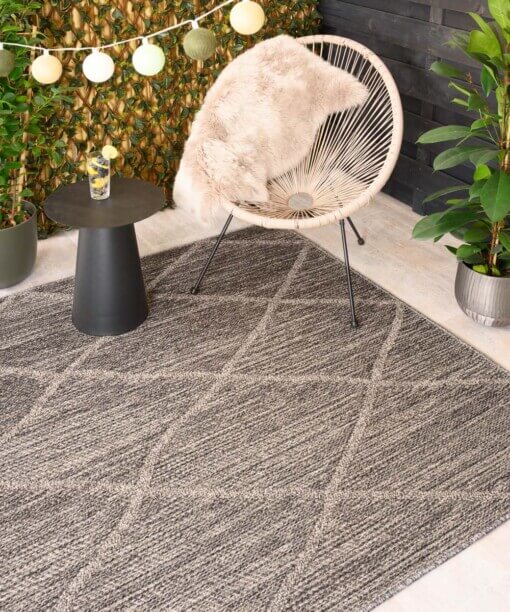 Tapis d'extérieur losange - Retreat gris