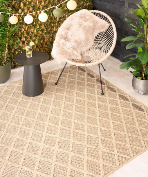 Tapis d'extérieur petit losange - Retreat beige