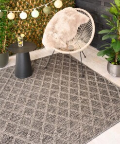 Tapis d'extérieur petit losange - Retreat gris