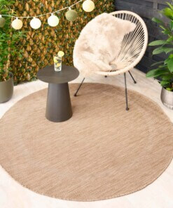 Tapis d'extérieur Rond - Sunset beige