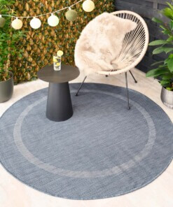 Tapis d'extérieur Rond - Sunset bleu