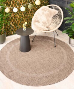 Tapis d'extérieur Rond - Sunset marron clair