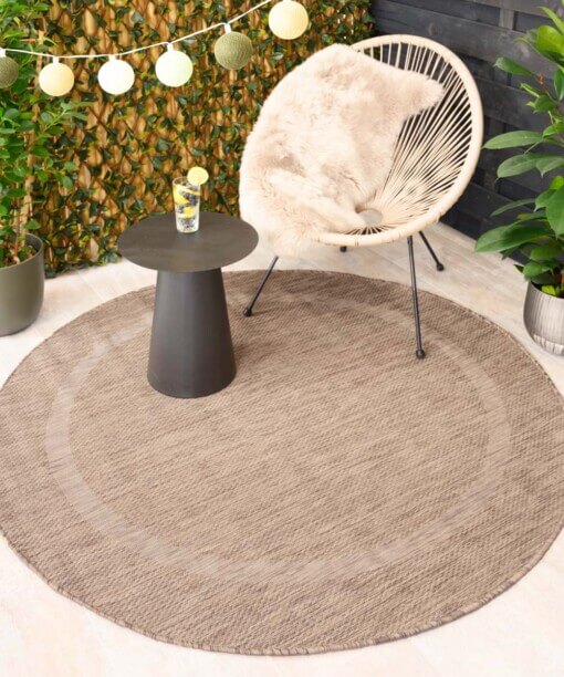 Tapis d'extérieur Rond - Sunset marron clair